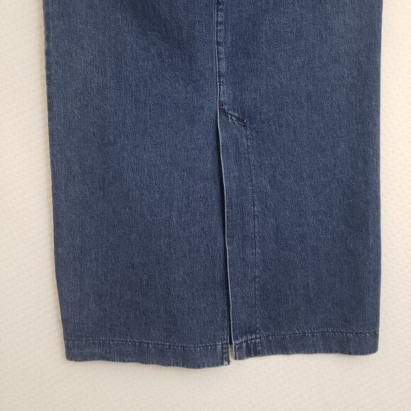 Vtg Lee Long Denim‎ Jean Maxi Skirt Size 10 Med Back Slit Y2k 100% Cotton - Picture 7 of 12
